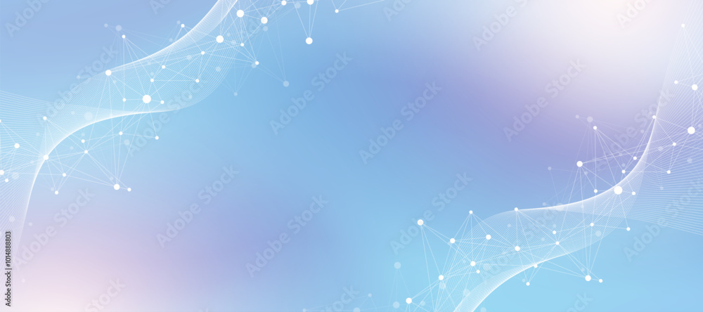 Fototapete Digits abstract background with connected lines and dots. Digital neural networks. Network and connection background for your presentation. Graphic polygonal background. Vector illustration.