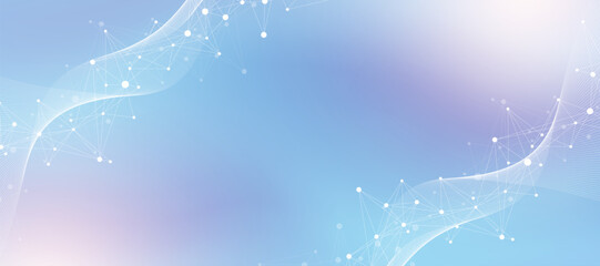 Digits abstract background with connected lines and dots. Digital neural networks. Network and connection background for your presentation. Graphic polygonal background. Vector illustration.