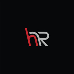 HR or RH abstract outstanding letter design. Awesome branding company different colors illustration logo.