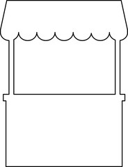 food stall outline vector.