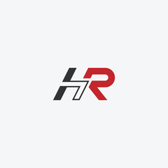 HR or RH abstract outstanding letter design. Awesome branding company different colors illustration logo.
