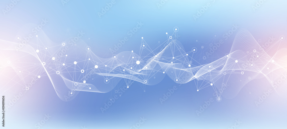 Aufkleber Global network connection banner design template. Header social network communication in the global business concept. Big data visualization. Internet technology