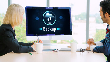 Backup Storage Data Internet Technology Business concept. Database storage cloud technology file...