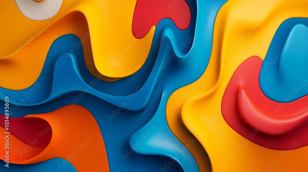 Poster abstract colorful wavy pattern.