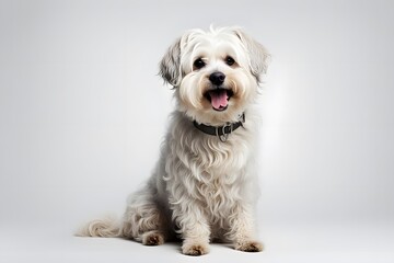 Bolognese dog on white background, AI Generated