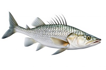 Bonefish on white background, Ai Generated