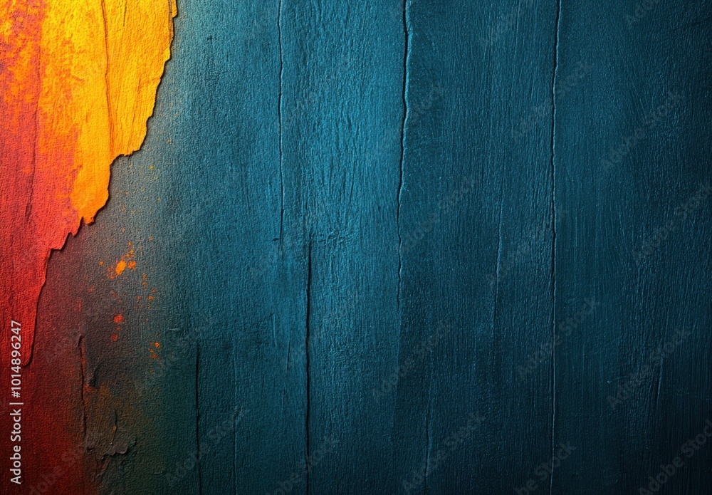 Poster An artistic blend of warm and cool tones, showcasing a dynamic interplay of texture and color that captivates the viewer's imagination and inspires creativity.