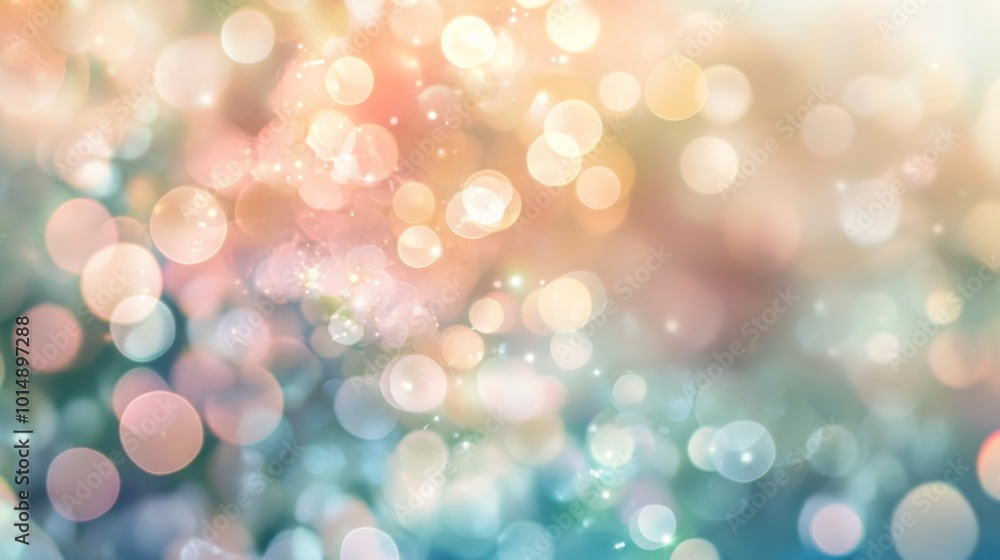 Poster abstract bokeh background with pastel colors.