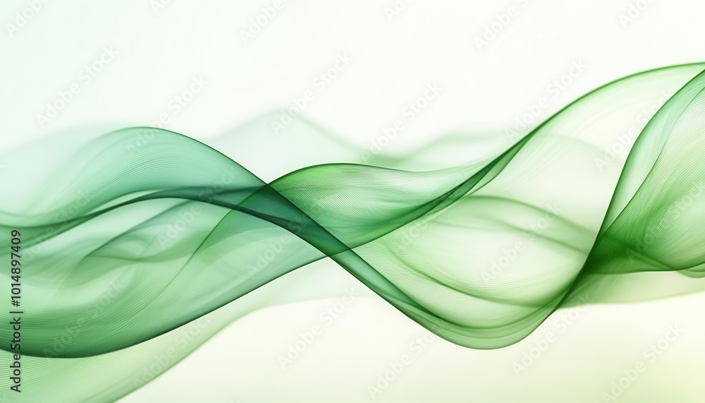 Aufkleber the abstract organic green lines flowing seamlessly across a soft background, creating a dynamic and