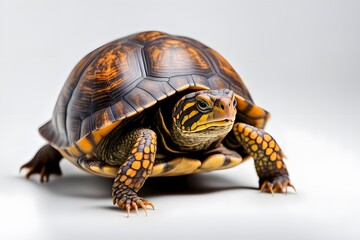 Obraz premium Box turtle on white background, AI Generated