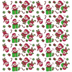 Cute santa claus character seamless pattern. Hand drawn santa claus, perfect for printing and gift wrapping.