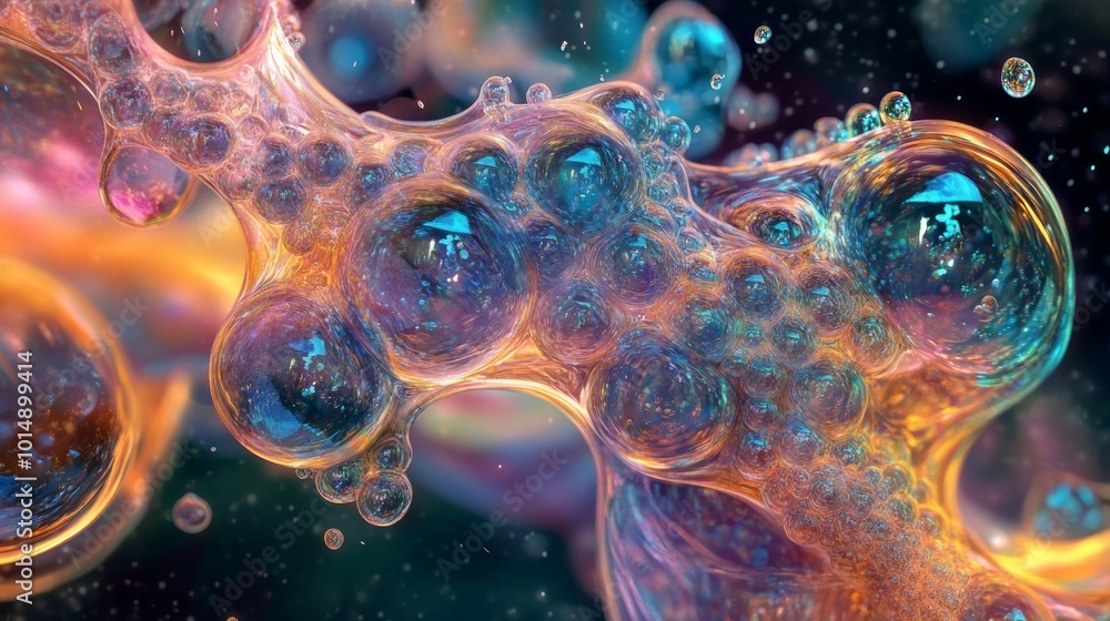 Poster abstract colorful bubbles.
