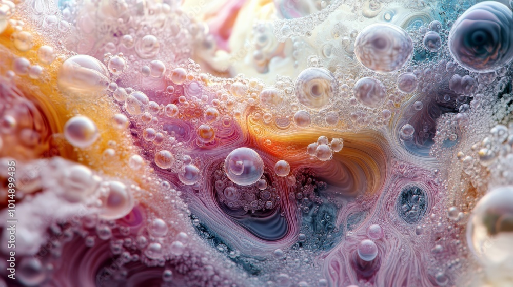 Poster abstract colorful bubbles macro.