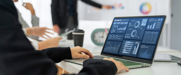 Business data dashboard provide business intelligence analytic for marketing strategy planning...