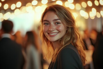 Obraz premium Young Woman Among Group