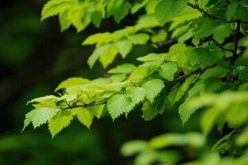 Lush Green Leaves on a Tree Branch