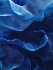 Obraz premium Blue Fabric Painting Close Up