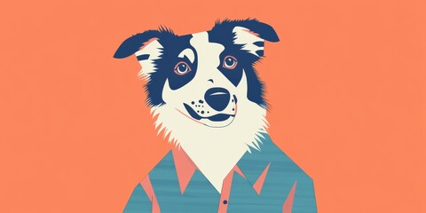 Obraz premium Stylized Dog Portrait with Vibrant Background