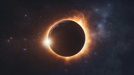 Obraz premium Celestial Eclipse with Sun's Corona Visible