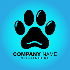 Dog paw icon print vector silhouette logo 