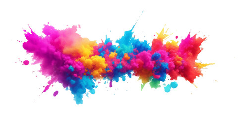 Bright colorful watercolor splash splatter stain brush strokes on white background. Modern vibrant aquarelle spot. Aquarelle explosion on white. Element. Vector watercolor illustration isolated design