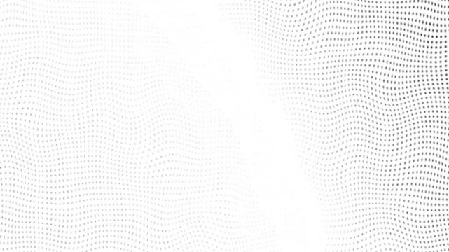 4k video on  white and black Abstract digital dot loop able background animation. modern motion wave dots backdrop, halftone dots bg, retro round circle animation.  digital wave dots.