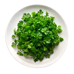 Marjoram in a white dish on transparent background