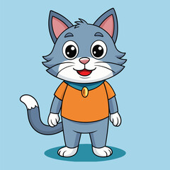 Obraz premium cat cartoon vector illustration.