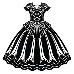 vector illustration of a wedding dress