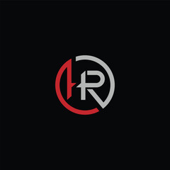 HR or RH abstract outstanding letter design. Awesome branding company different colors illustration logo.	