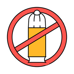 forbidden weapon line icon vector. forbidden weapon sign. isolated symbol illustration