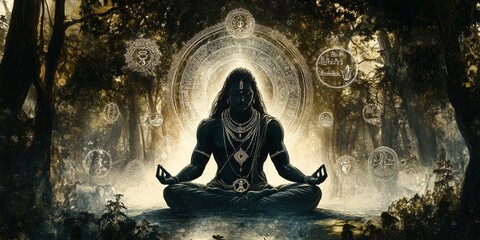 Minimalist background illustration for Maharishi Valmiki Jayanti: An elegant and cultural tribute to the Hindu saint, featuring spiritual symbols, traditional aesthetics, and customizable templates fo