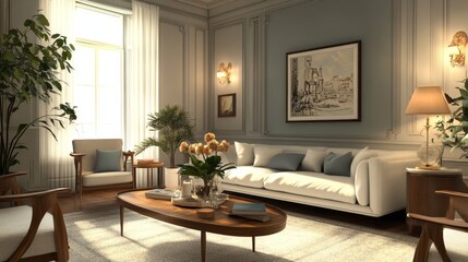 Home staging modern design, template background, architecture