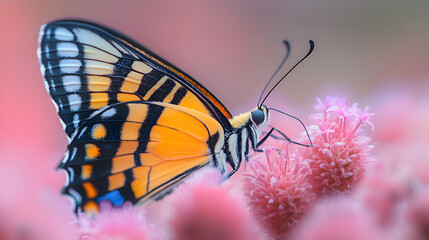 A macro shot of a yellow coneflower with a dark center  a blurred soft color background
