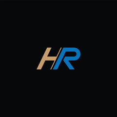HR or RH abstract outstanding letter design. Awesome branding company different colors illustration logo.	
