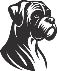 Boxer dog silhouette vector illustration Black silhouettes of breeds of dogs.