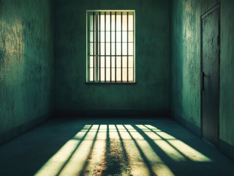 Prison Cell with Barred Window
