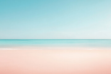 Fototapeta premium A serene beach with calm water and a pastel-colored sky, perfect for a peaceful escape.