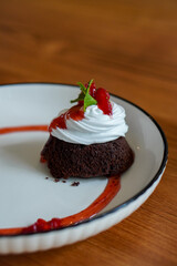 chocolate cake with strawberries