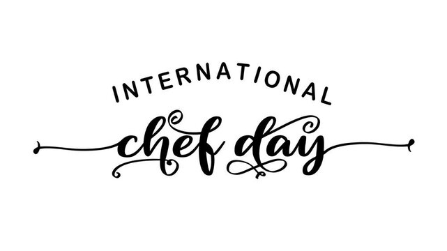 International Chef Day Text Animation. Great for International Chef Day Celebrations with transparent background, for banner, social media feed wallpaper stories