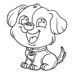 Hand drawing style of puppy vector. It is suitable for animals or pet icon, sign or symbol.