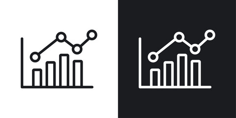 Chart icon vecor set. thin line style