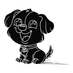 Hand drawing style of puppy vector. It is suitable for animals or pet icon, sign or symbol.