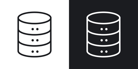 Database icon vecor set. thin line style