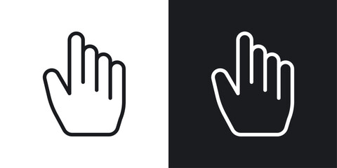 Hand icon vecor set. thin line style