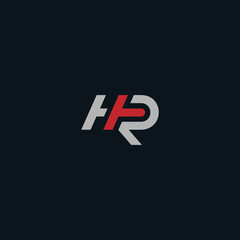 HR or RH abstract outstanding letter design. Awesome branding company different colors illustration logo.	