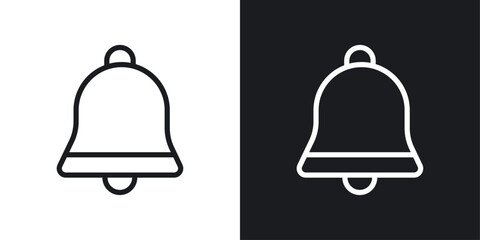 Notification bell icon vecor set. thin line style