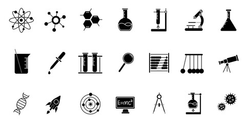 Science, scientific activity elements - minimal thin line web icon set. Outline icons collection. Simple vector illustration.