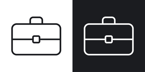 Suitcase icon vecor set. thin line style