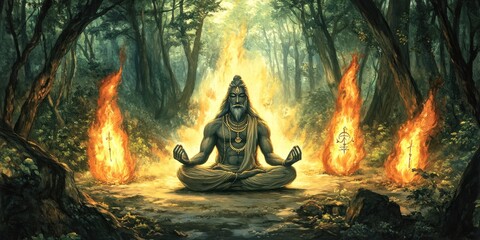 Minimalist background poster for Valmiki Jayanti: Celebrate the holy festival of the revered Indian scholar and guru, blending ancient mythology with modern graphic design elements for worship and rel